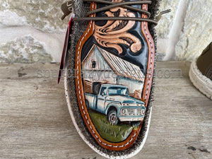 Barn with Old Truck and Cow Shoes