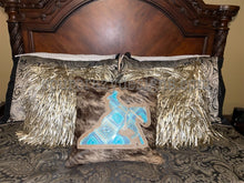 Load image into Gallery viewer, Working Cow Horse/Stock Horse Leather and Cowhide Pillow Cowgirl