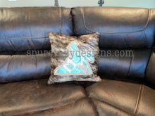 Load image into Gallery viewer, Working Cow Horse/Stock Horse Leather and Cowhide Pillow Cowgirl