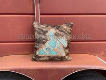 Load image into Gallery viewer, Working Cow Horse/Stock Horse Leather and Cowhide Pillow Cowgirl