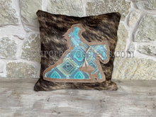 Load image into Gallery viewer, Working Cow Horse/Stock Horse Leather and Cowhide Pillow Cowgirl