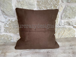 Working Cow Horse/Stock Horse Leather and Cowhide Pillow Cowboy
