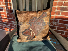 Load image into Gallery viewer, Bull Rider Cowhide Pillow