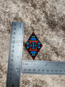 Measurements of Texas Sunset earrings, 1.75" wide x 3" tall