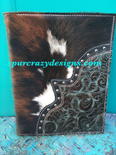 Load image into Gallery viewer, Personalized Monogram Leather Covered Portfolio (Partially Covered)