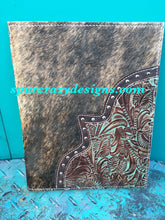 Load image into Gallery viewer, Personalized Monogram Leather Covered Portfolio (Partially Covered)