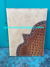 Load image into Gallery viewer, Personalized Monogram Leather Covered Portfolio (Partially Covered)