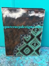 Load image into Gallery viewer, Personalized Monogram Leather Covered Portfolio (Partially Covered)