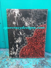 Load image into Gallery viewer, Personalized Monogram Leather Covered Portfolio (Partially Covered)