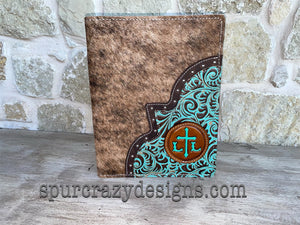 Personalized Monogram Leather Covered Portfolio (Partially Covered)