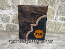 Load image into Gallery viewer, Personalized Monogram Leather Covered Portfolio (Partially Covered)