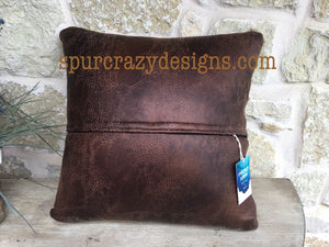 Turquoise Caracol Monogram Cowhide and Leather Pillows